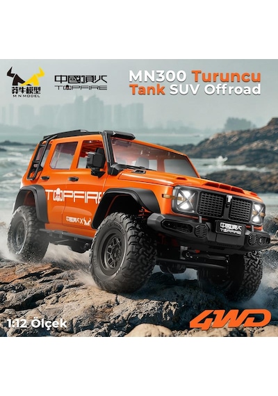 Mn Model Mn300 1/12 Tank Suv 4wd Rc Crawler Offroad Uzaktan Kumandalı Araba Arazi Aracı Model Car Truck Rtr Turuncu Mn-300 +dahili Işık Seti Mnmodel/mn300-orange