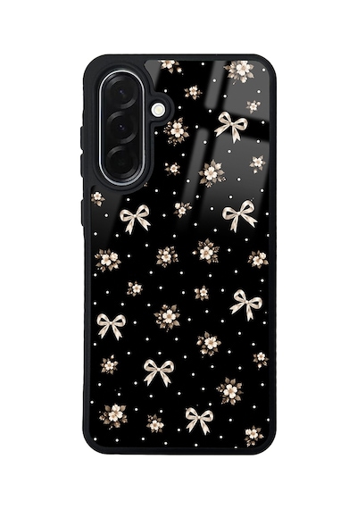 Samsung Galaxy Uyumlu, A36 Kılıf Kamera Korumalı Desenli Zore Lusi Kapak - Gold Fiyonk -