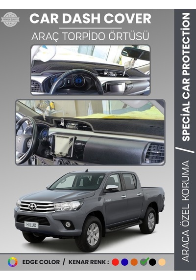 Toyota Hılux Revo 2015-2020 Torpido Örtüsü Ön Göğüs Koruma Araca Özel Uv Koruma - 320 Stiloto