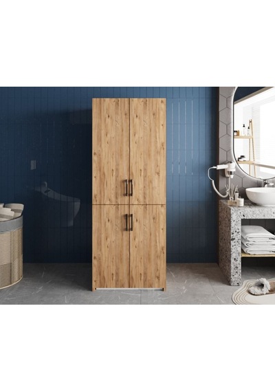Bohem Çamaşır Ve Kurutma Makinesi Dolabı Banyo Dolabı Çam Çam