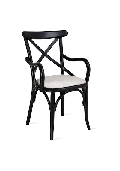 Gazzini Thonet Kolçaklı Sandalye Siyah - Beyaz
