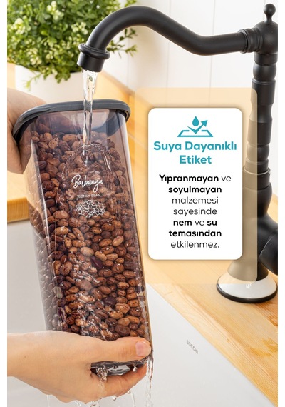 Vienev 12'li Etiketli Lux Hava Geçirmez Erzak Ve Baharat Saklama Kabı Seti 0,25 Lt Antrasit Antrasit