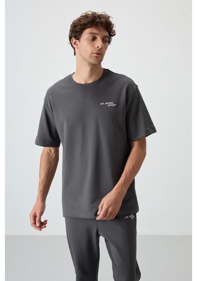 Tommy Life Haki Pamuklu Kalın Yumuşak Dokulu Oversize Fit Nakışlı Erkek Eşofman Takım - 85252 Haki