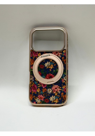 Efcase Apple iPhone Uyumlu 17 Pro Tuval Kılıf - Egzotik Lotus Desenli Sanatsal Koruyucu 07