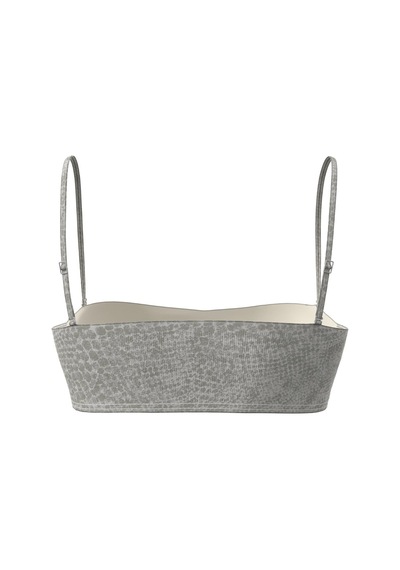 Calvin Klein Kadın Bandeau- Rp Beyaz Bikini Üstü-13395 Gri