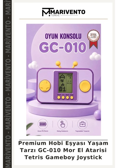 Premium Hobi Eşyası Yaşam Tarzı Gc-010 Mor El Atarisi Tetris Gameboy Joystick