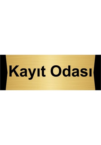 Kayıt Odası 7x20cm Altın Renk Metal Yönlendirme Levhası