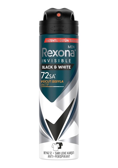 Rexona Men Erkek Sprey Deodorant Invisible Black & White 150 Ml - 6 Adet Tarı
