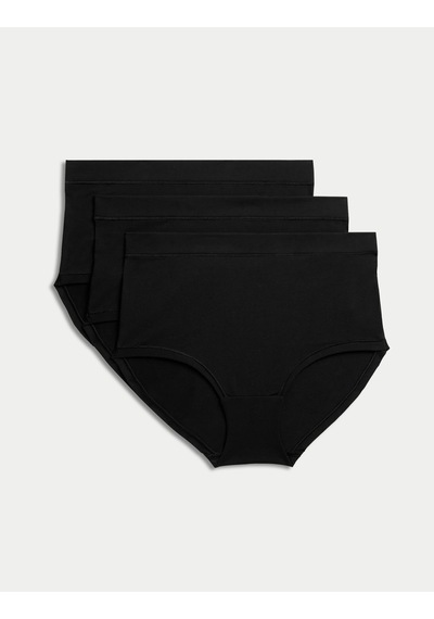 Marks & Spencer 3'lü Full Brief Külot Seti T61008782F Siyah