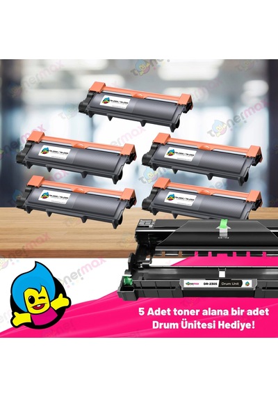 Brother Tn-2355 / Tn2305 / Dr-2355 / 2305 Uyumlu Toner Ve Uyumlu Drum Ünitesi Seti 5 Toner + 1 Drum Ünitesi