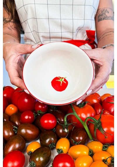 Rakle x Bengi Kurtcebe Pomodoro Stoneware 4'lü Çorba Kasesi Seti 15 cm