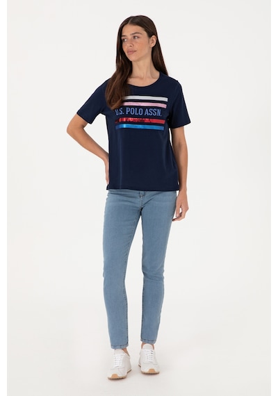 U.S. Polo Assn. Kadın Lacivert Bisiklet Yaka Tişört 50299762-VR033