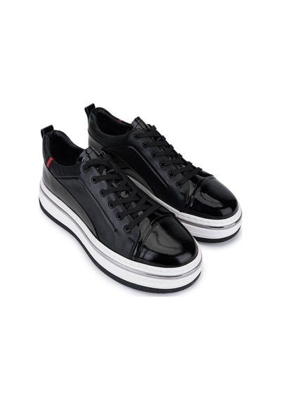 Tamer Tanca Erkek Hakiki Deri Siyah Sneakers & Spor Ayakkabı 381 21624 Erk Ayk Y25 Sıyah Dr/rgn Siyah