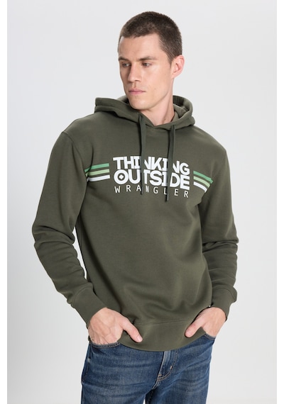 Wrangler Regular Fit Normal Kesim Kapüşonlu İçi Polarlı Haki Sweatshirt W242443801 Haki