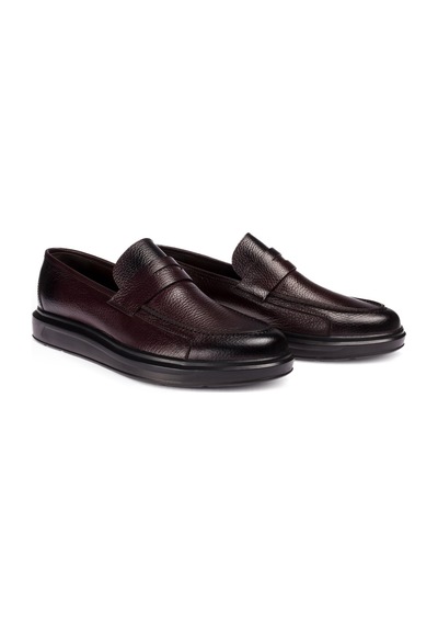 Deery Hakiki Deri Bordo Comfort Günlük Erkek Ayakkabı Bordo