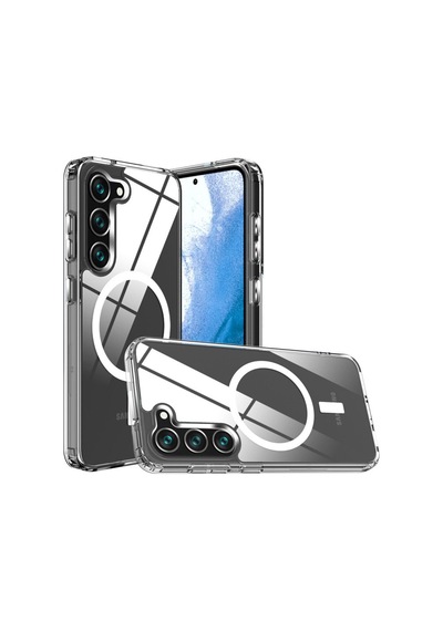 Samsung Galaxy Uyumlu - S23 Kılıf Magneticsafe Şeffaf Silikon - Şeffaf