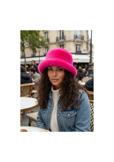 Mollycrush Kadın Fuşya Peluş Bucket Şapka Yumuşak Dokulu Kışlık Fuşya