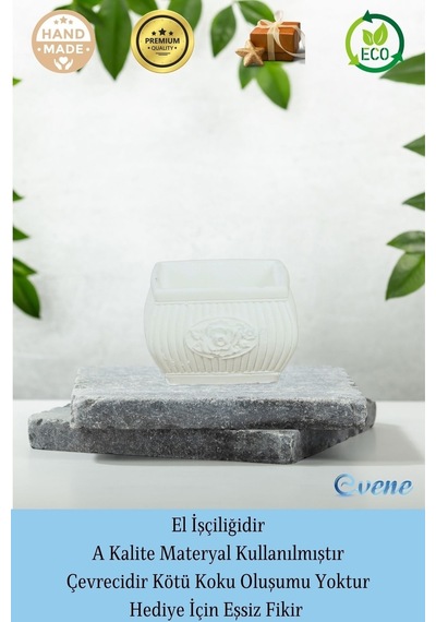 Mumluk Şamdan 3 Adet Tealight Uyumlu Üçlü Mini Çizgili Çiçekli Model - Beyaz