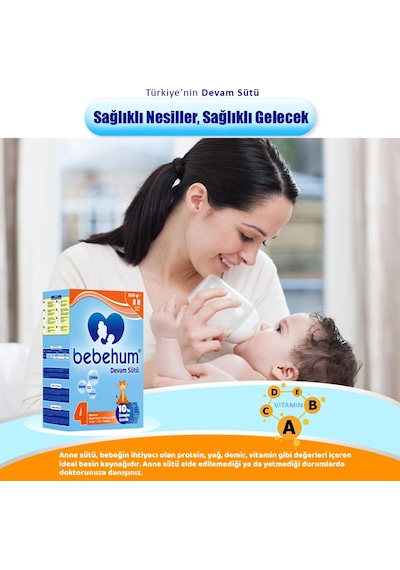 Bebehum 4 Numara Devam Sütü 12 Ay+ 800 gr x 2 Adet