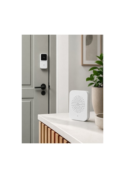 Astraltech Hd Kameralı Beyaz Görüntülü Kapı Zili Çift Yönlü Sesli Wi-fi Akıllı Kapı Zili Tek Renk
