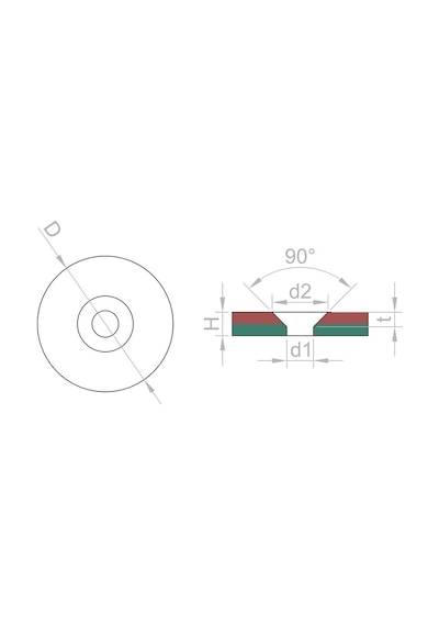 Neodyum Mıknatıs, 20Mm X 10-5Mm X 5Mm Havşa Delikli, Adet Seçmeli 1 Adet