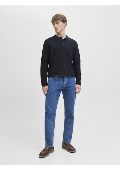 Jack & Jones Jjegeorge Knıt Polo Ls Sn Mavi