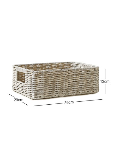 Ocean Home Textile Çocuk Odası Yıkanabilir Gri Pp Rattan Sepet 36 X 26 X 12 Cm