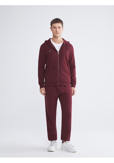 Lcwaıkıkı Classic Bordo Rahat Kalıp Erkek Kalın Jogger Eşofman Altı