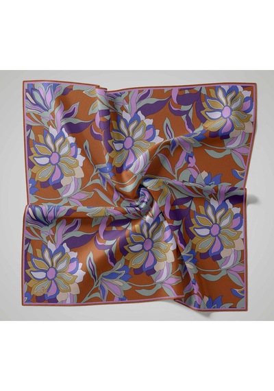 Silk Home Olinda İpek Eşarp 47003-18 Soluk Turuncu, Saks, Mor, Leylak, Hardal