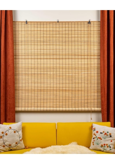 Rodos Ahşap Bambu Stor Perde 150 X 180 Çok Renkli