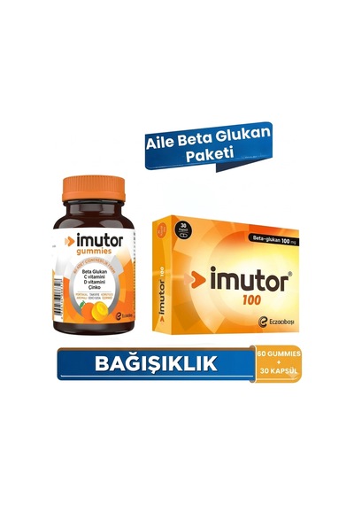 İmutor Imutor Gummies & Imutor 100 - Bağışıklık -beta Glukan, C,d Vitamini, Çinko - Aile Beta Glukan Paketi