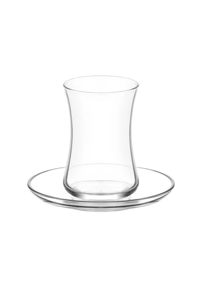 Lav Duru Cam Çay Seti 6 Kişilik 155 ml (6 Çay Bardağı, 6 Çay Tabağı)