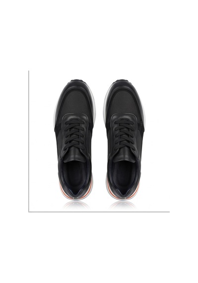 Crc Ayakkabı Premium %100 Hakiki Deri Hakiki Erkek Sneaker / Şık Ve Rahat Spor Ayakkabı Siyah Bağcıksız
