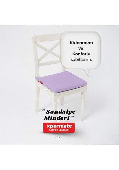 Fermuarlı Sandalye Minderi Su İtici Kumaş 40x40cm Lila