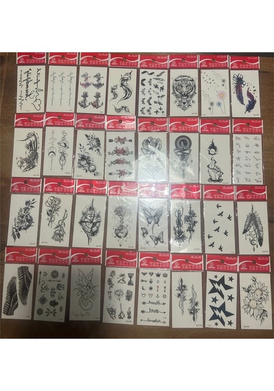 Airbrush Tattoo Minimal Yapıştırma Geçici Dövme Seti 30'lu Seri8