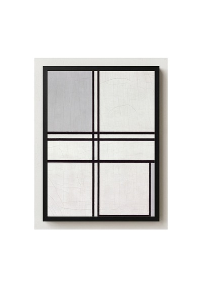 Mondrian Kompozisyon No. 1 Gri-kırmızı Çerçevesiz Poster 21x30 Cm A4 Tablo Modern Sanat Duvar Dekoru