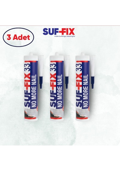 Suf-fix 33 Akrilik Sıvı Çivi 280ml 3 Adet - Avantaj Paketi Montaj Yapıştırıcısı 3 Adet
