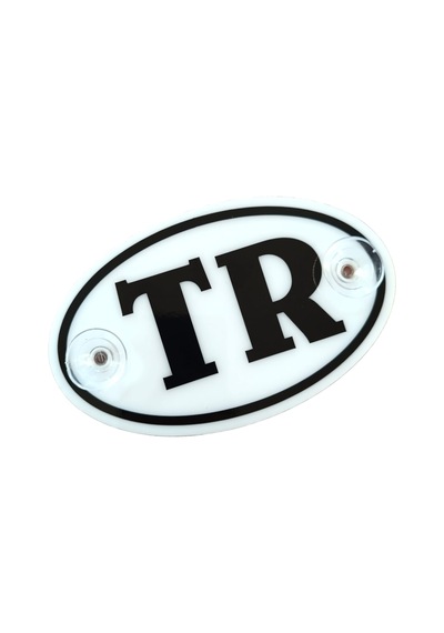 Tr Plaka Oval Vantuzlu Pleksi Cam Süsü Beyaz 13x8cm Standart
