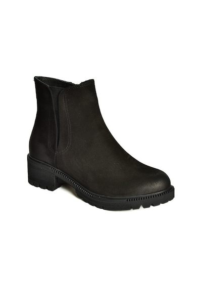 Fox Shoes J654011901 Siyah Hakiki Deri Nubuk Kadın Bot Siyah-Nubuk Siyah