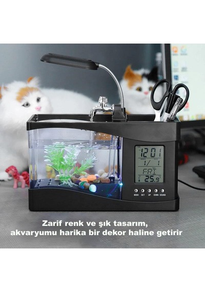 Dailytech Dekoratif Usb Masaüstü Mini Akvaryum Balık Tankı