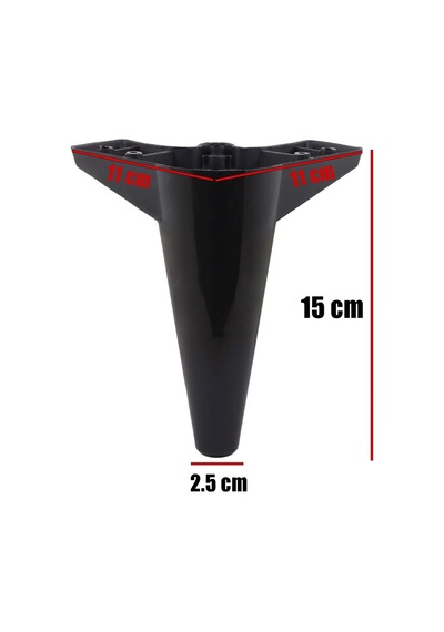 Asya Ayak Siyah 12 Cm Tv Ünitesi, Koltuk Altı , Dolap Ayağı, Koltuk Mobilya Yükseltici Siyah