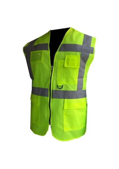 Sarı Cepli Ikaz Yeleği Mühendis Yeleği