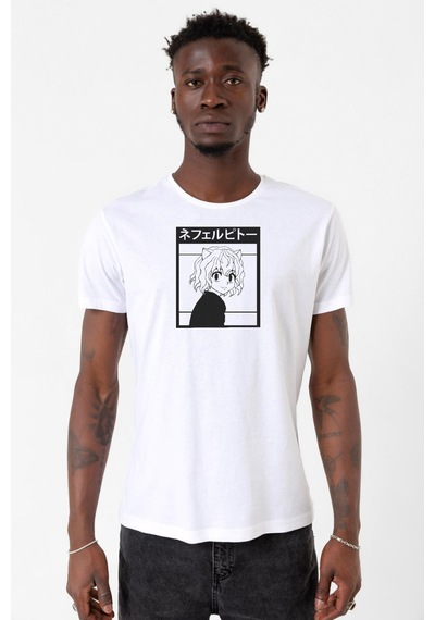 Hunter X Hunter Anime Neferpitou Beyaz Erkek Bisikletyaka Tshirt 001