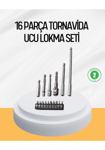 Ergonomik 16 Parça Bits Tornavida Uç Ve Adaptör Seti 12809069