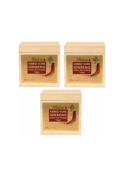 Balen Kırmızı Kore Ginseng Tablet 600 Mg 120 Kapsül 3 Adet