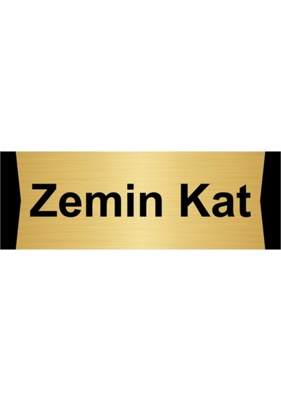 Zemin Kat 5x20cm Altın Renk Metal Yönlendirme Levhası