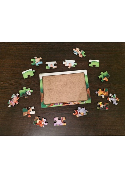 Hayvanat Bahçesi 16 Parça Eğitici Öğretici Ahşap Çocuk Puzzle & Yapboz Bebek Çocuk Oyuncak