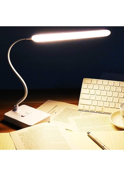 Dekoratif Dokunmatik D1901 Şarjlı Kademeli 58cm Led Masa Lambası,çalışma Masası Lambası Işığı, Tek Renk