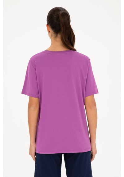 U.S. Polo Assn. Kadın Mor Basic Bisiklet Yaka Tişört 50280020-VR038