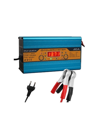 Pm-1230a 12v Şarj Redresörü Akıllı Akü Şarj Cihazı Dijital Göstergeli Otomatik 30 A
